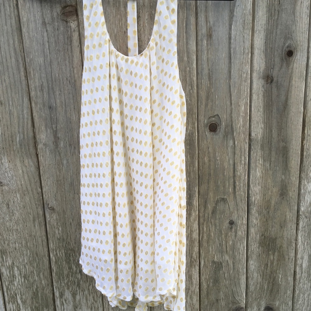 Anthropologie Staring at Stars Lurex Polka Dot T-Back Blouse Medium - Picture 2 of 6